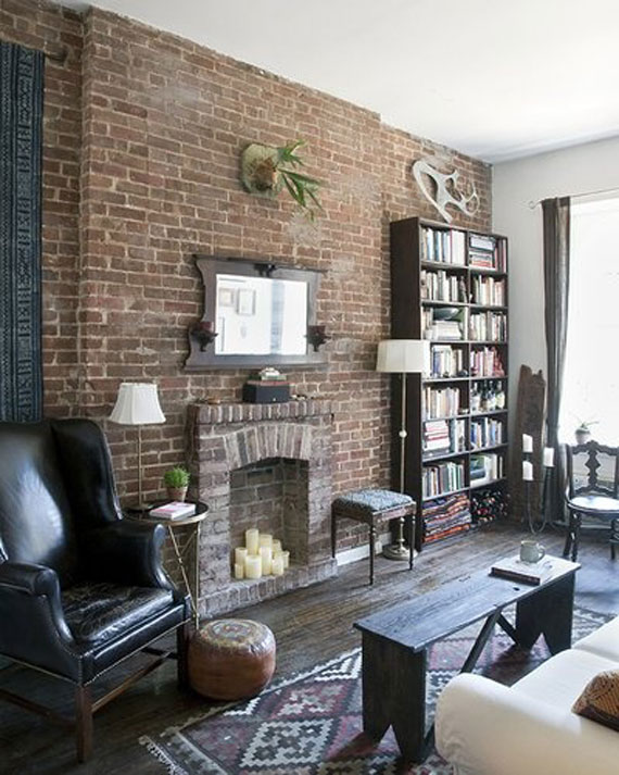 Brick And Stone Wall Ideas For A House's Interiors 23