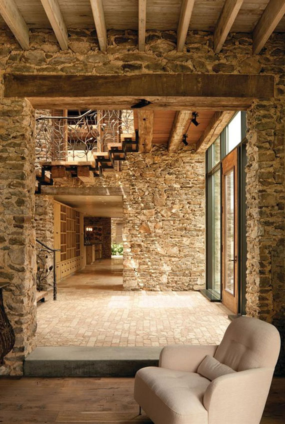 Brick And Stone Wall Ideas For A House's Interiors 26