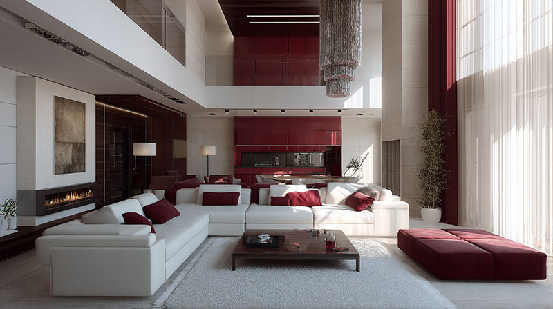 Cream and Ivory With Maroon