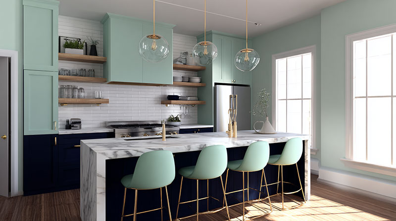 How Does Mint Green Work With Navy Blue