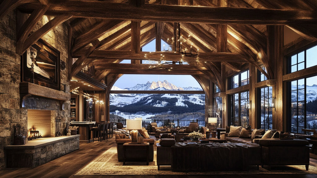 Illustration of Rustic Wood Beam Floor Layout