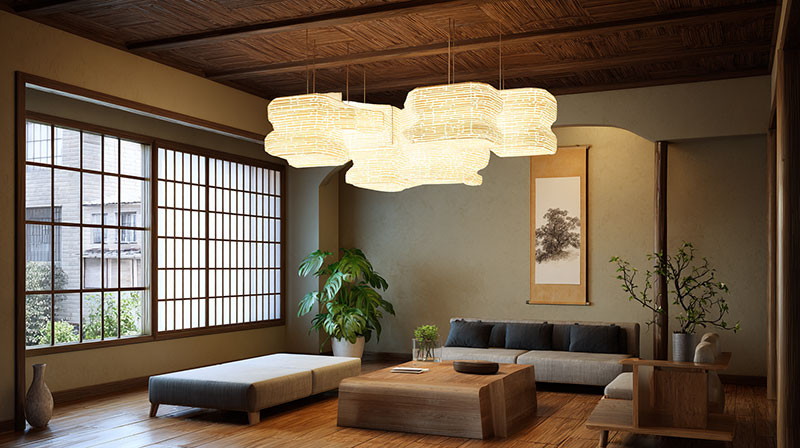 Japanese Lighting in Japandi Style