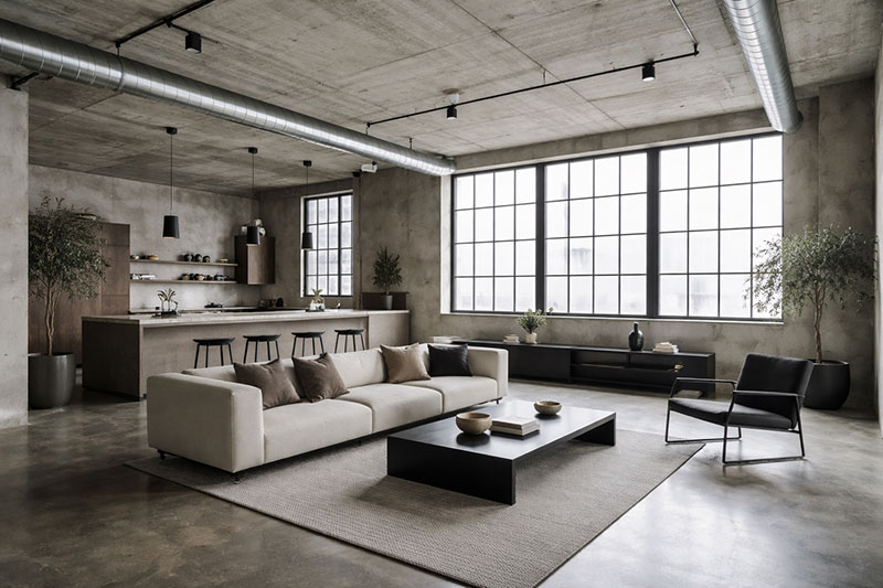 What Materials Define Industrial Minimalism