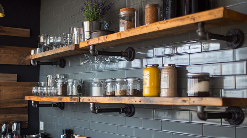 A closer look at Exposed Pipe Shelving Ideas For Small Studio Apartment