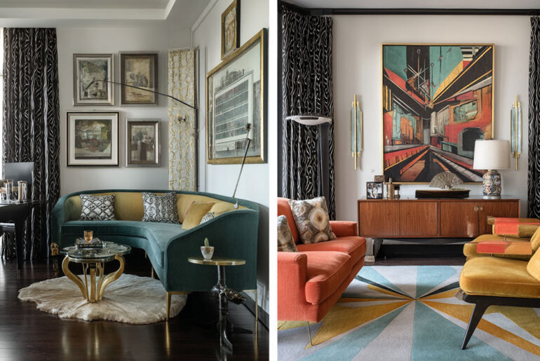 Art Deco vs Mid-century Modern interiors