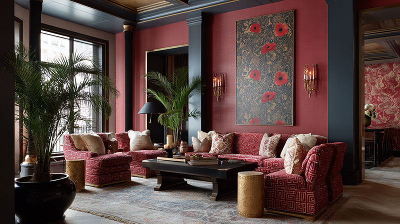 Wall Treatments Featuring Floral Motifs