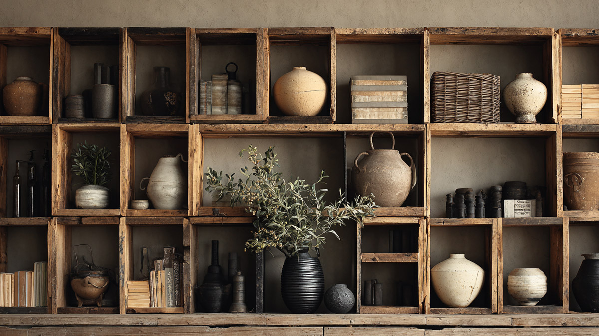Organize Beautifully with Rustic Shelving Units