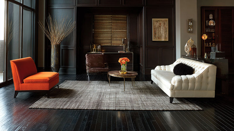 Light and Neutral Rugs on Dark Wood Floors