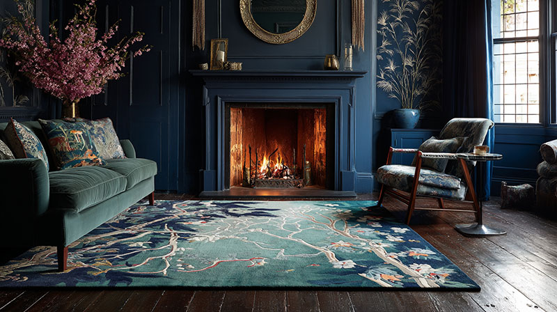 Living Room Rug Colors for Dark Wood Floors