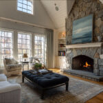 paint colors that go with stone fireplace