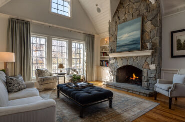 paint colors that go with stone fireplace