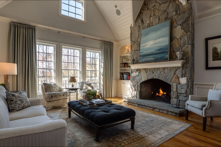 paint colors that go with stone fireplace